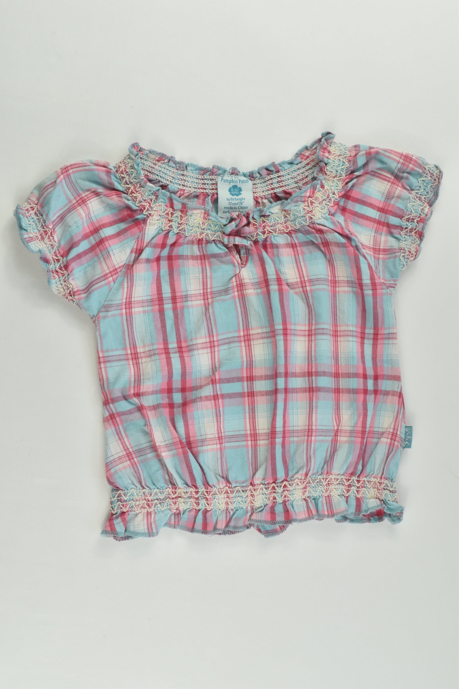 Pumpkin Patch Size 0 (6-12 months) Checked Blouse