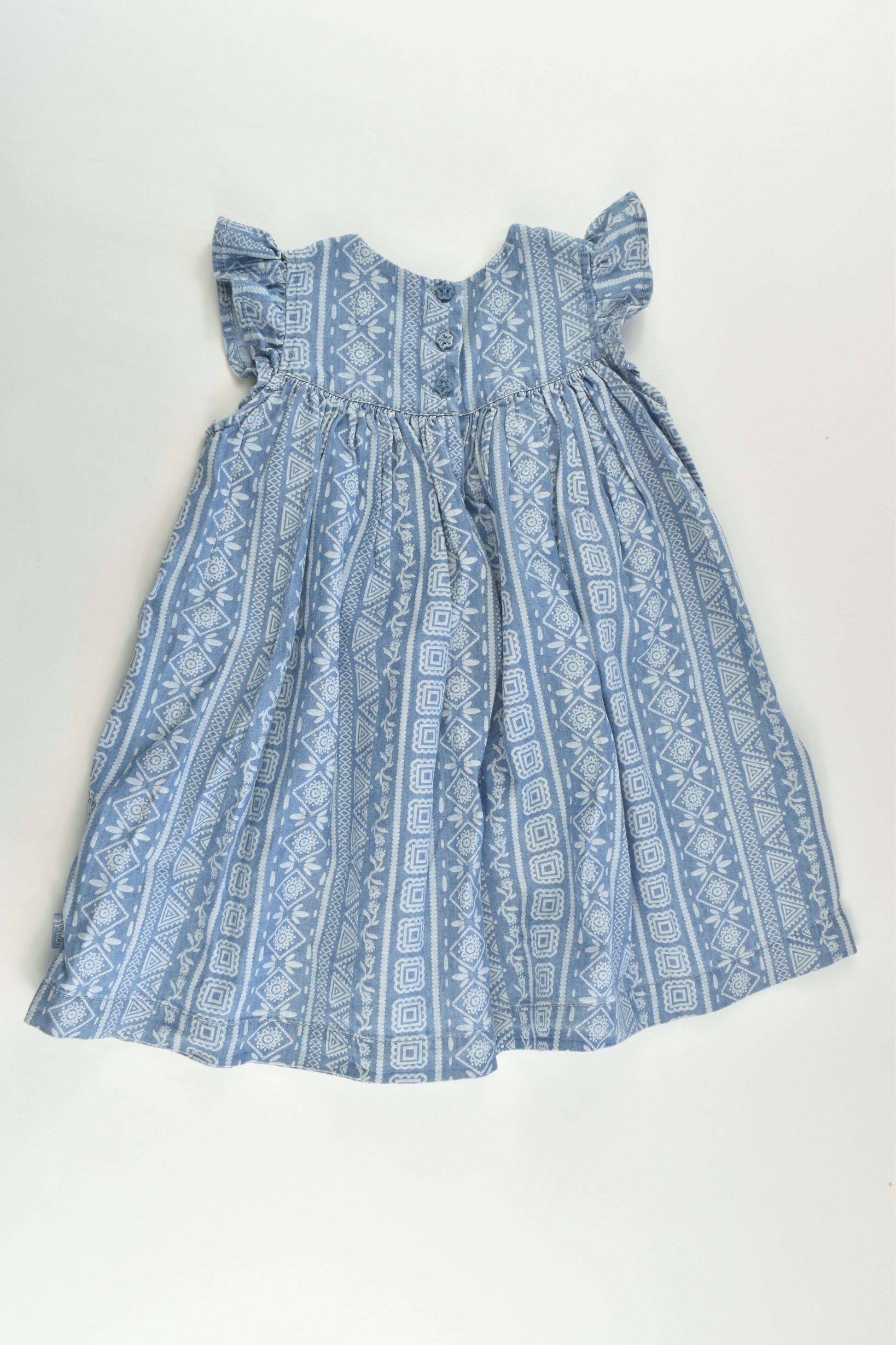 Pumpkin Patch Size 0 (6-12 months) Lightweight Denim Dress with Embroidery