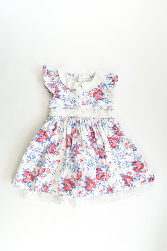 Pumpkin Patch Size 0 (6-12 months) Lined Roses and Lace Dress