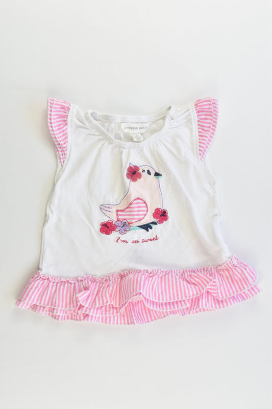 Pumpkin Patch Size 00 (3-6 months, 67 cm) 'I Am So Sweet' Bird Tunic