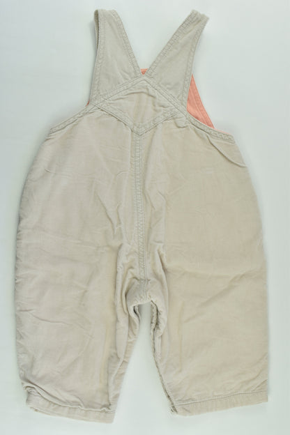 Pumpkin Patch Size 00 (3-6 months) Lined Cord Overalls with floral Embroidery