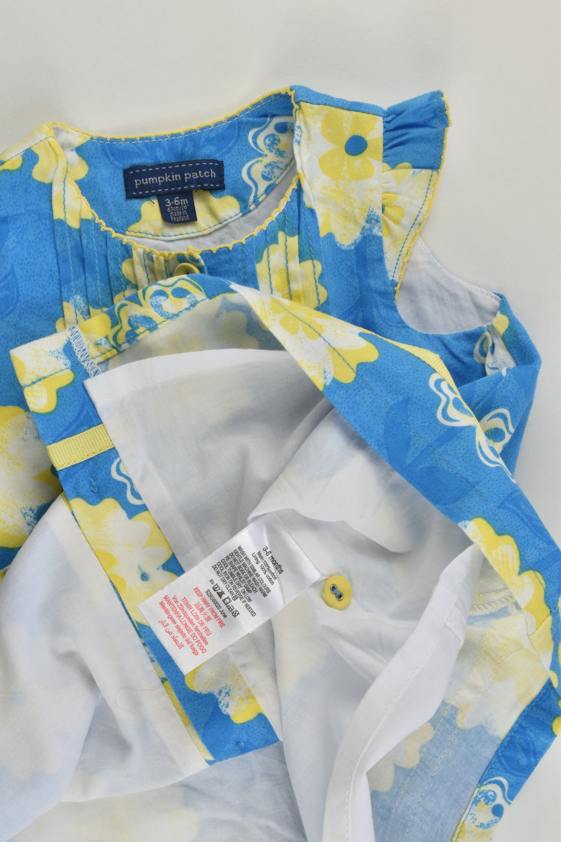 Pumpkin Patch Size 00 (3-6 months) Lined Floral Dress