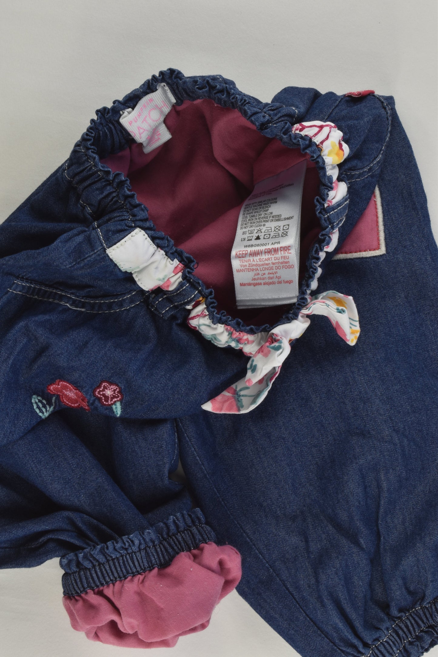Pumpkin Patch Size 00 (3-6 months) Lined Lightweight Denim Pants