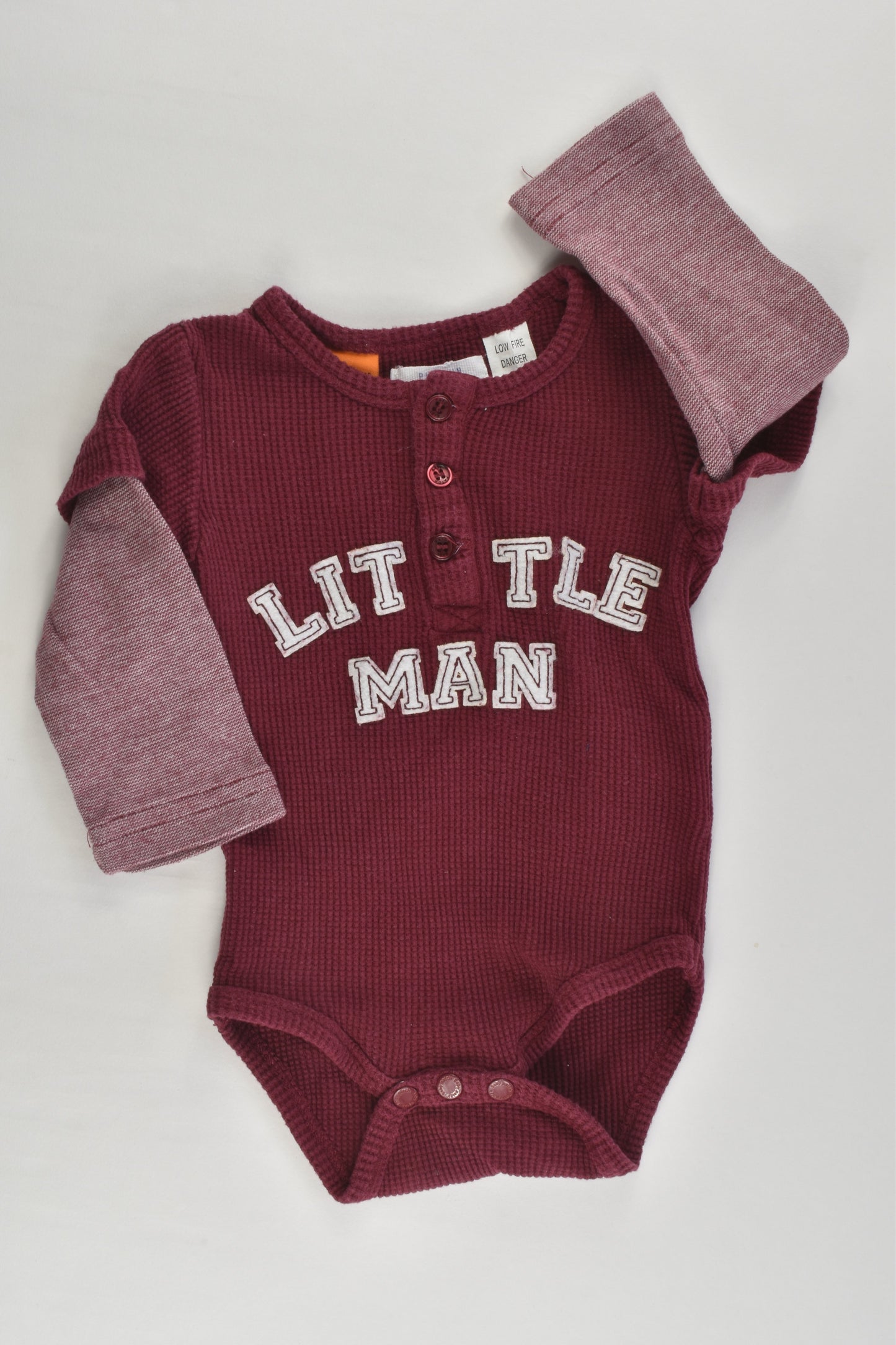 Pumpkin Patch Size 00 (3-6 months) 'Little Man' Waffle Bodysuit