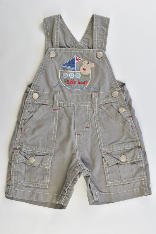 Pumpkin Patch Size 00 (3-6 months) "Ted's Boat" Short Overalls