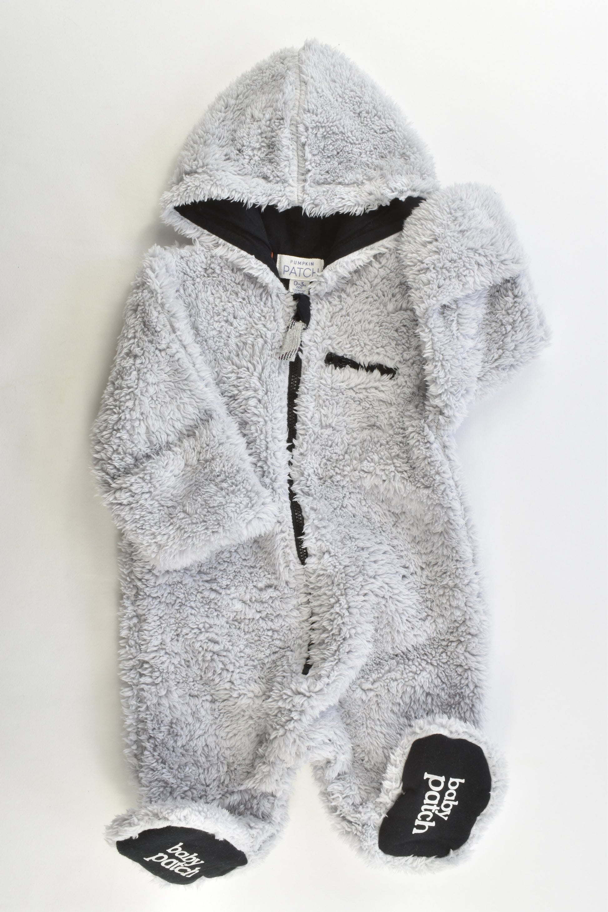 Pumpkin Patch Size 000 (0-3 months, 62 cm) Lined Fluffy Pramsuit