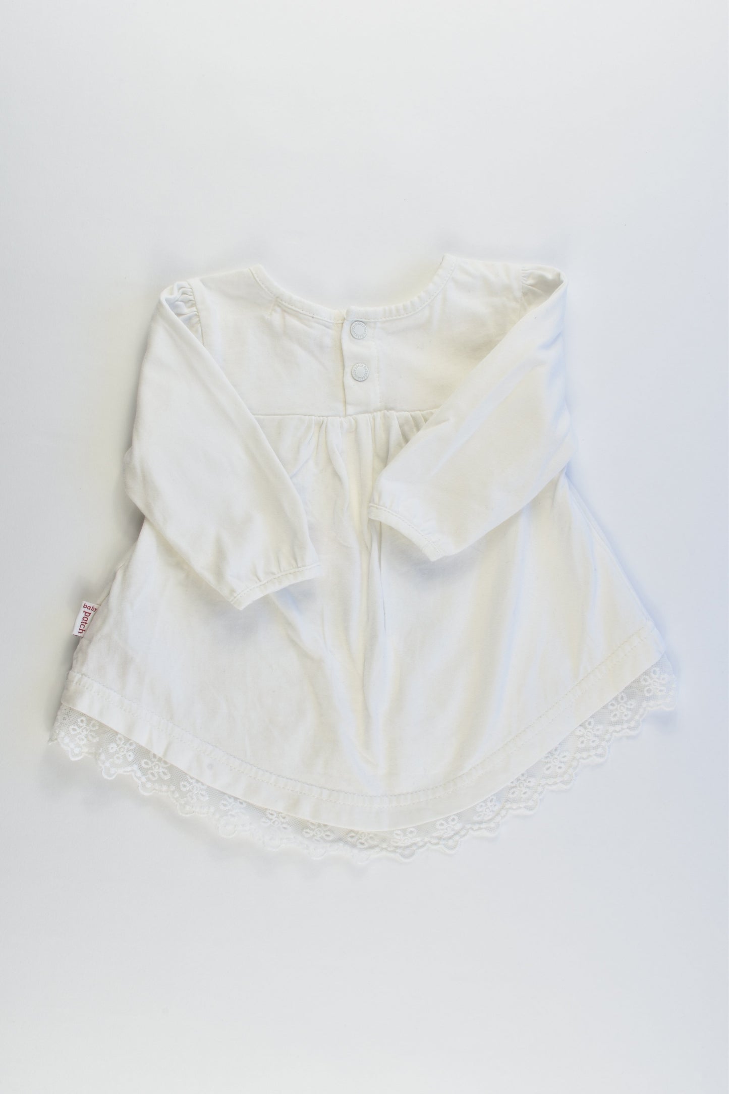 Pumpkin Patch Size 000 (0-3 months) Llama Top/Tunic with Lace Hem