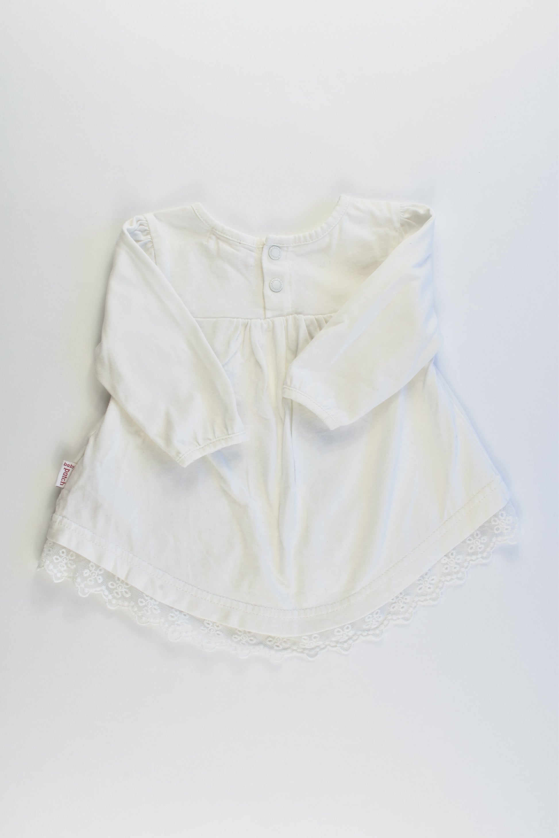 Pumpkin Patch Size 000 (0-3 months) Llama Top/Tunic with Lace Hem