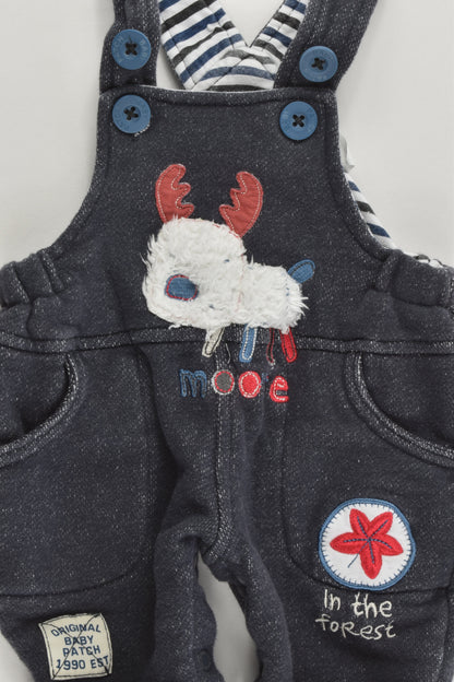 Pumpkin Patch Size 0000 (56 cm) 'Moose In The Forest' Overalls