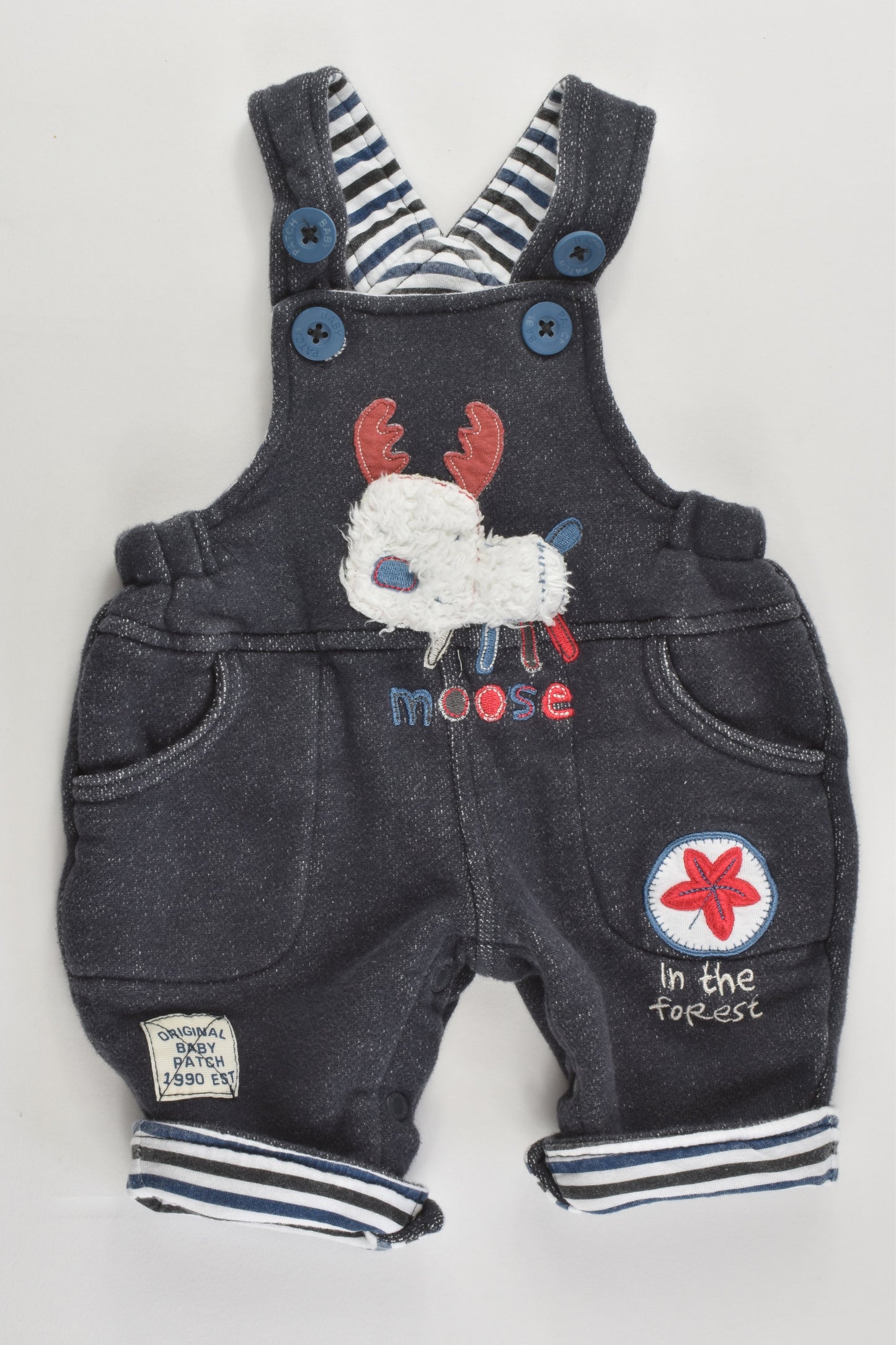 Pumpkin Patch Size 0000 (56 cm) 'Moose In The Forest' Overalls