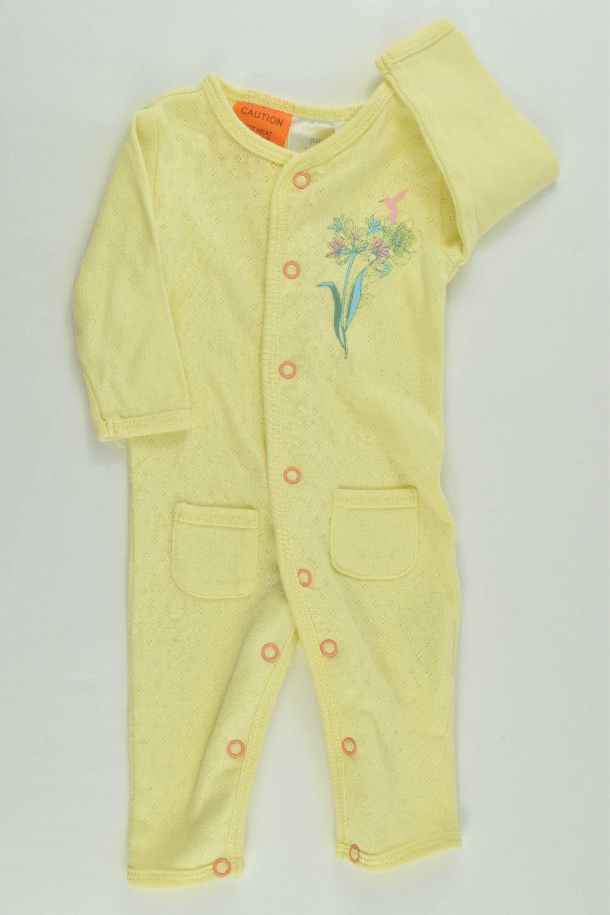 Pumpkin Patch Size 0000 Hummingbird and Flower Romper
