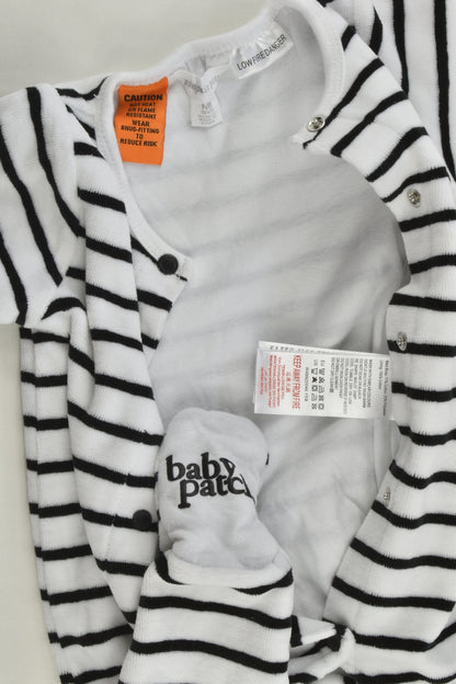 Pumpkin Patch Size 0000 Striped Lined Footed Velour Romper