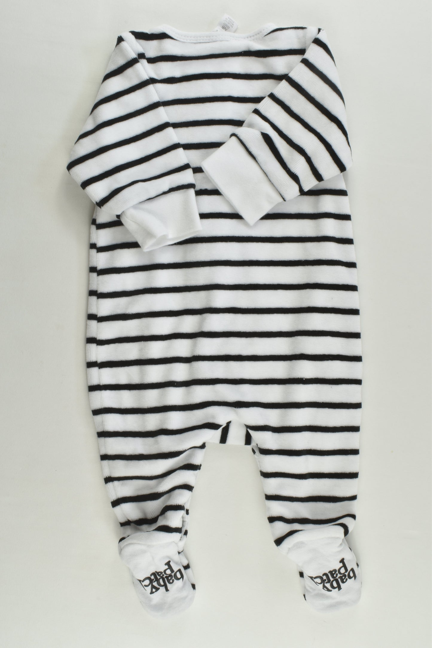Pumpkin Patch Size 0000 Striped Lined Footed Velour Romper