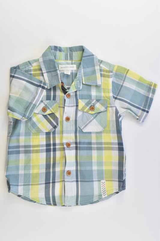 Pumpkin Patch Size 1 (12-18 months) Checked Collared Shirt