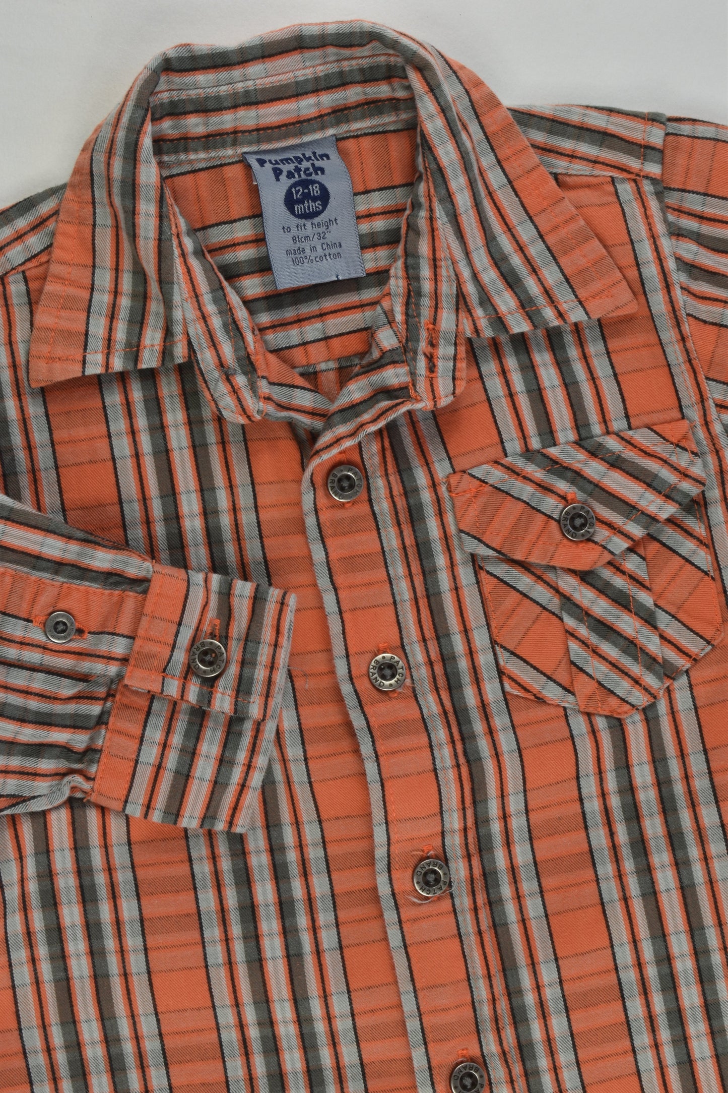 Pumpkin Patch Size 1 (12-18 months) Checked Shirt