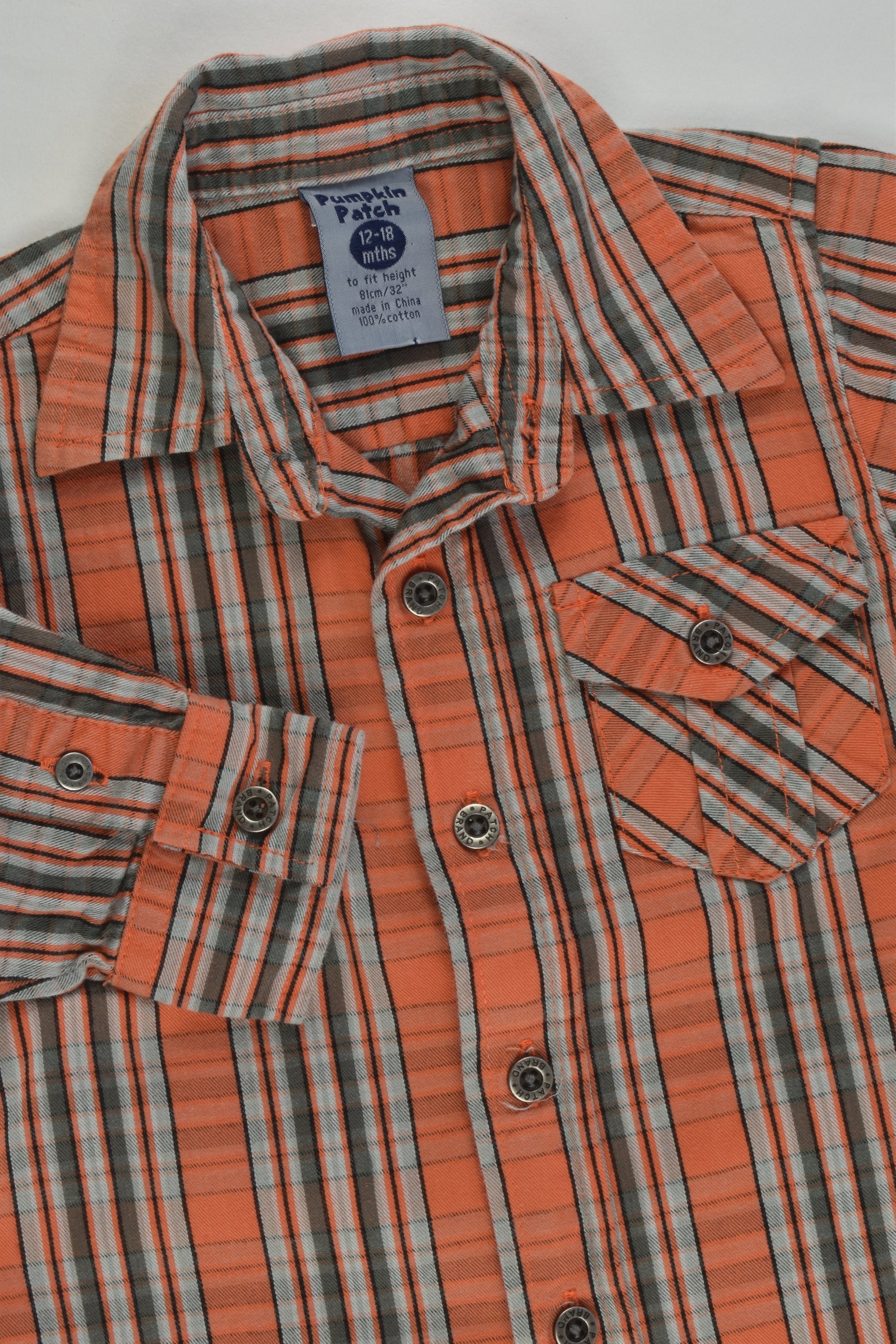 Pumpkin Patch Size 1 (12-18 months) Checked Shirt