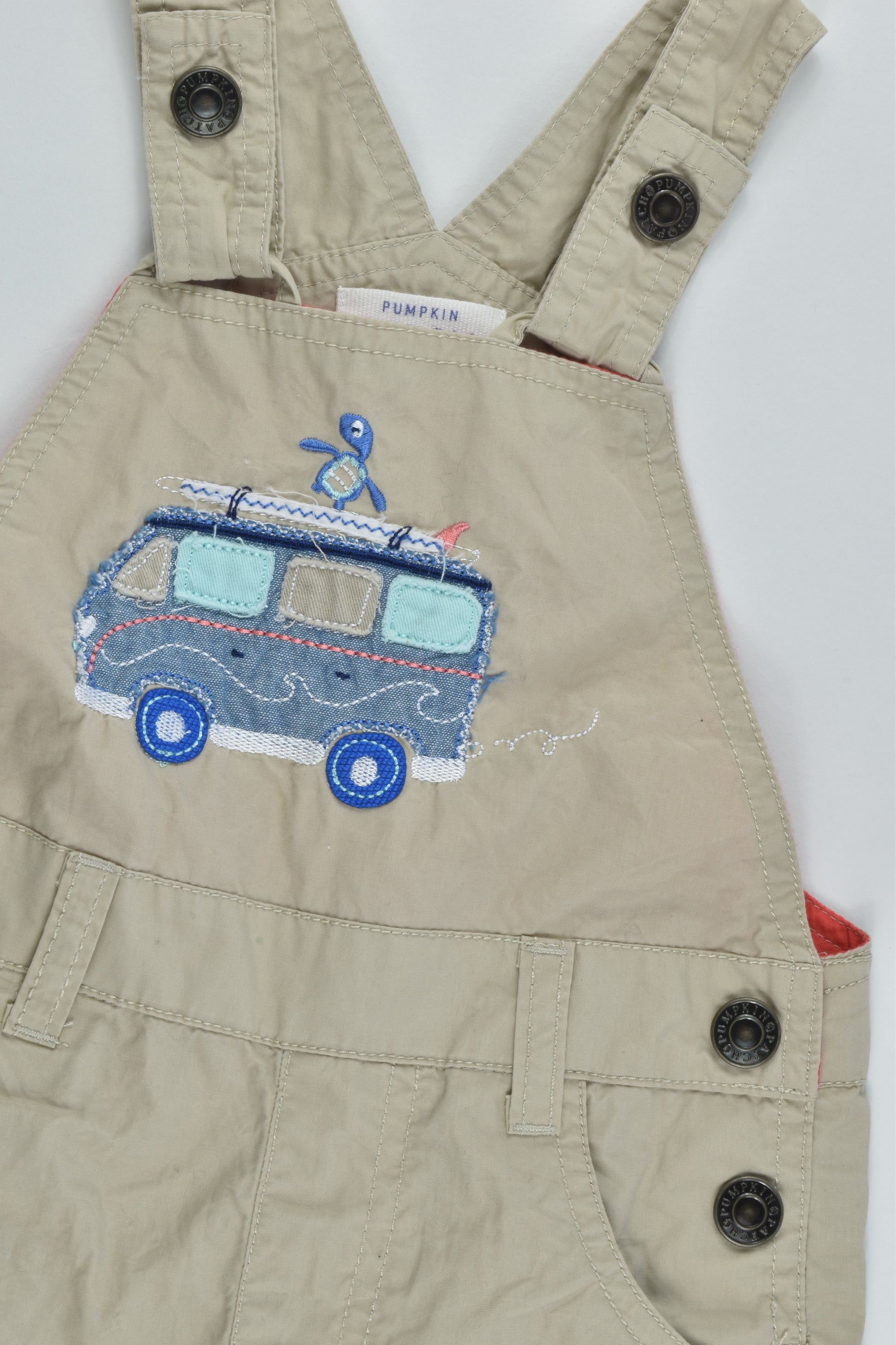 Pumpkin Patch Size 1 (12-18 months) Lightweight 'Off To The Beach' Overalls