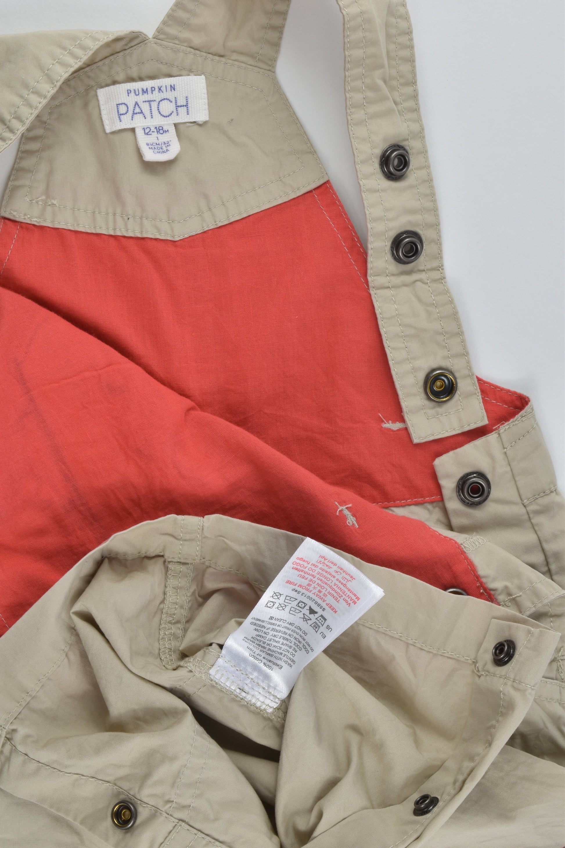 Pumpkin Patch Size 1 (12-18 months) Lightweight 'Off To The Beach' Overalls