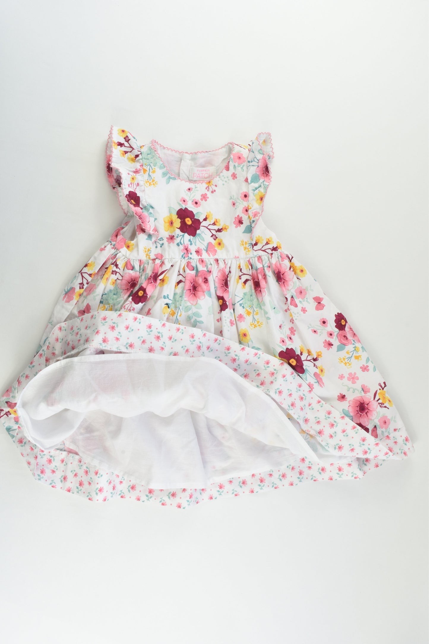 Pumpkin Patch Size 1 (12-18 months) Lined Floral Dress