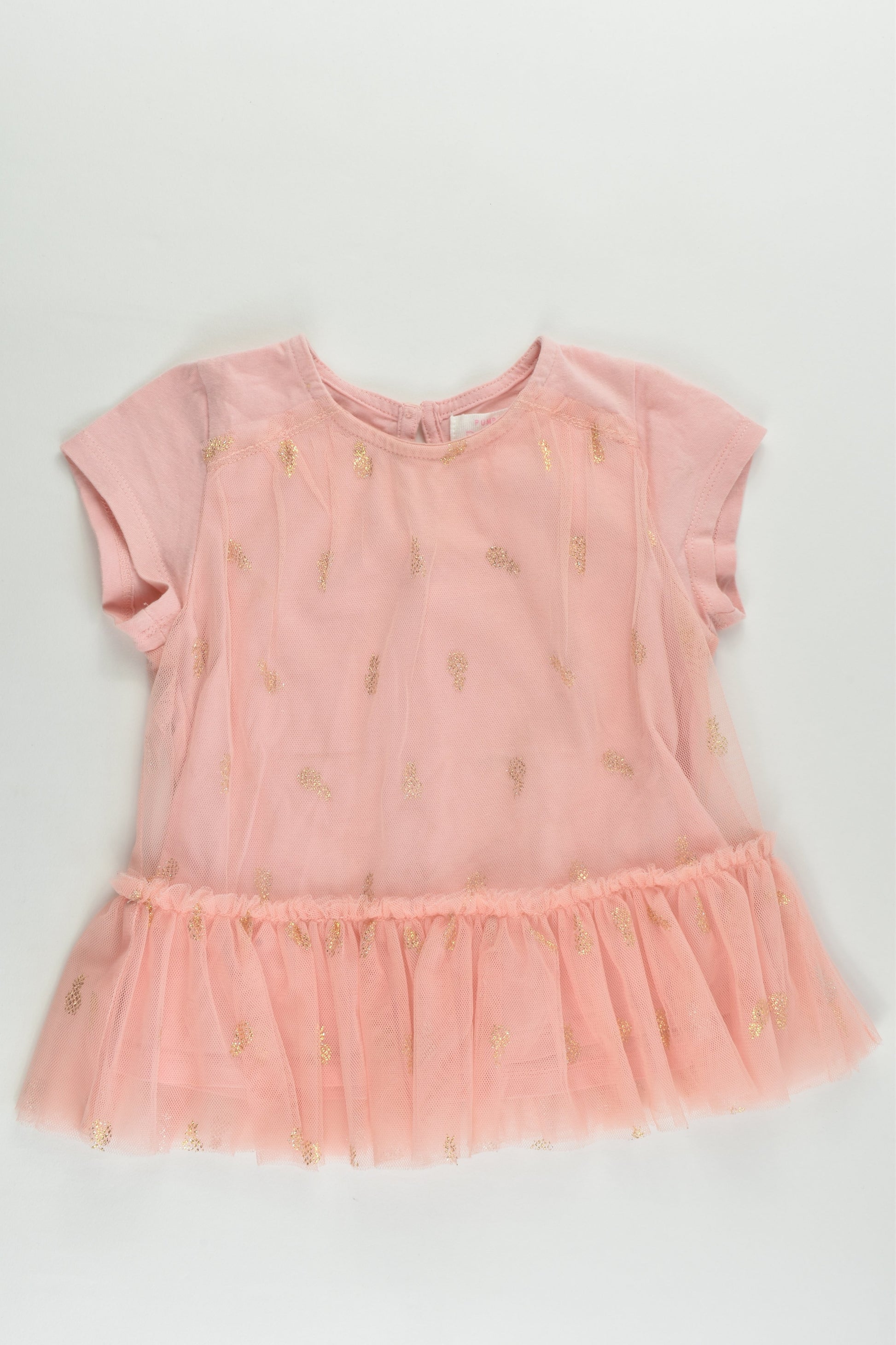 Pumpkin Patch Size 1 (12-18 months) Lined Pineapples Tulle Tunic