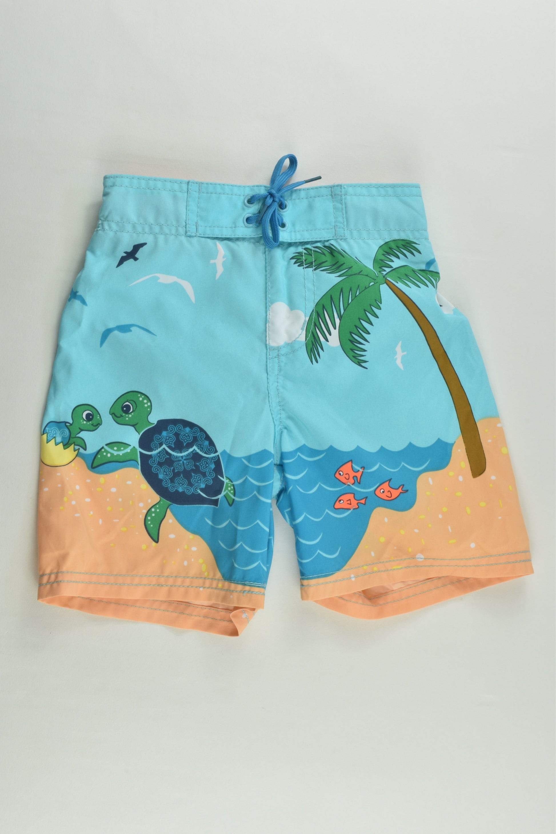 Pumpkin Patch Size 1 (12-18 months) Sea Turtles Board Shorts