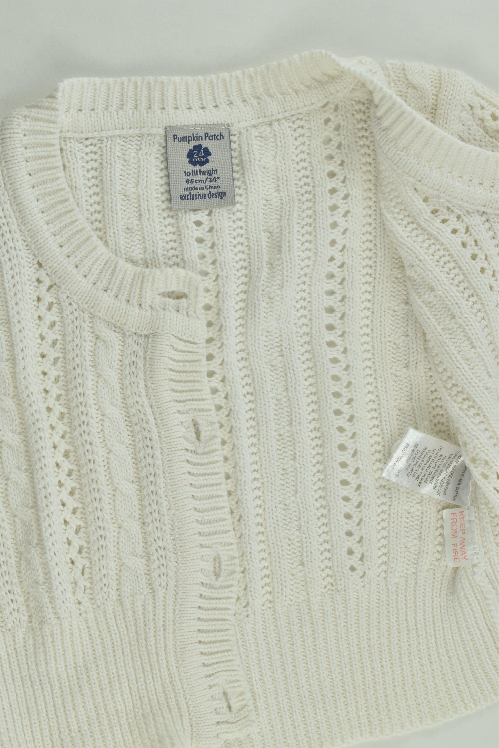 Pumpkin Patch Size 1-2 (24 months, 86 cm) Knitted Cardigan