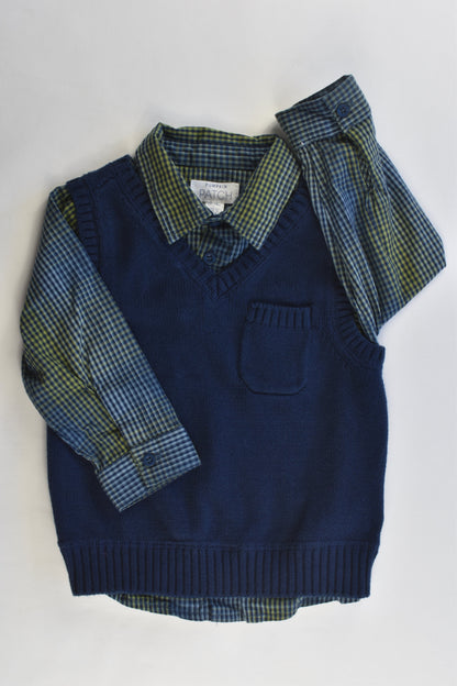 Pumpkin Patch Size 12-18 months Shirt/Knitted Vest