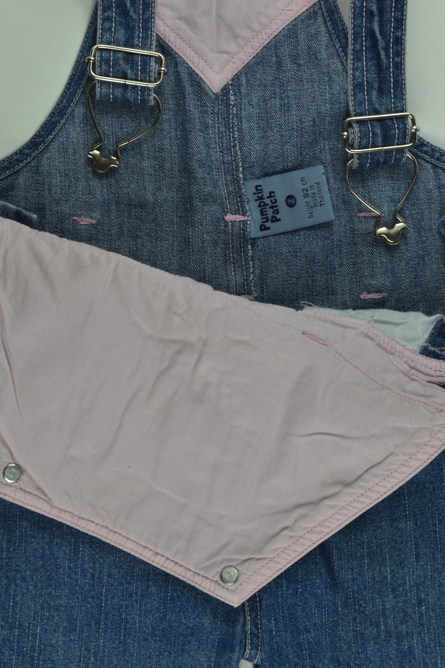 Pumpkin Patch Size 2 Denim Overalls with Floral Details