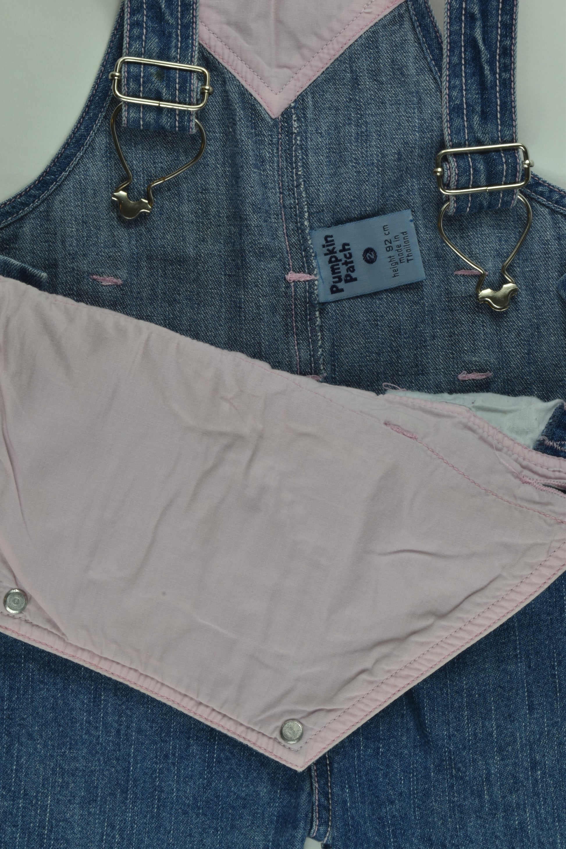 Pumpkin Patch Size 2 Denim Overalls with Floral Details