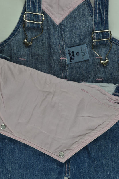 Pumpkin Patch Size 2 Denim Overalls with Floral Details
