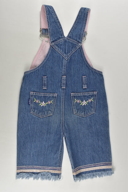 Pumpkin Patch Size 2 Denim Overalls with Floral Details
