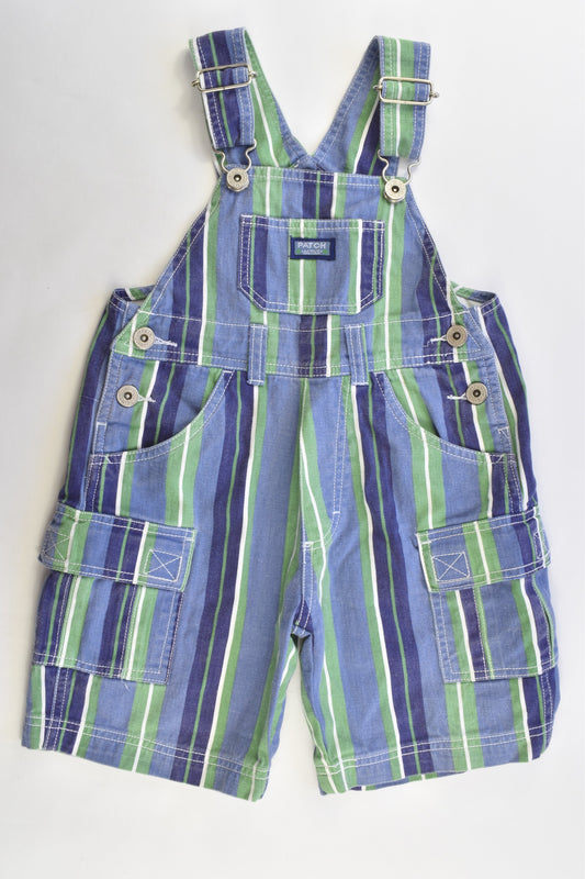 Pumpkin Patch Size 2 (Generous) Vintage Striped Short Overalls