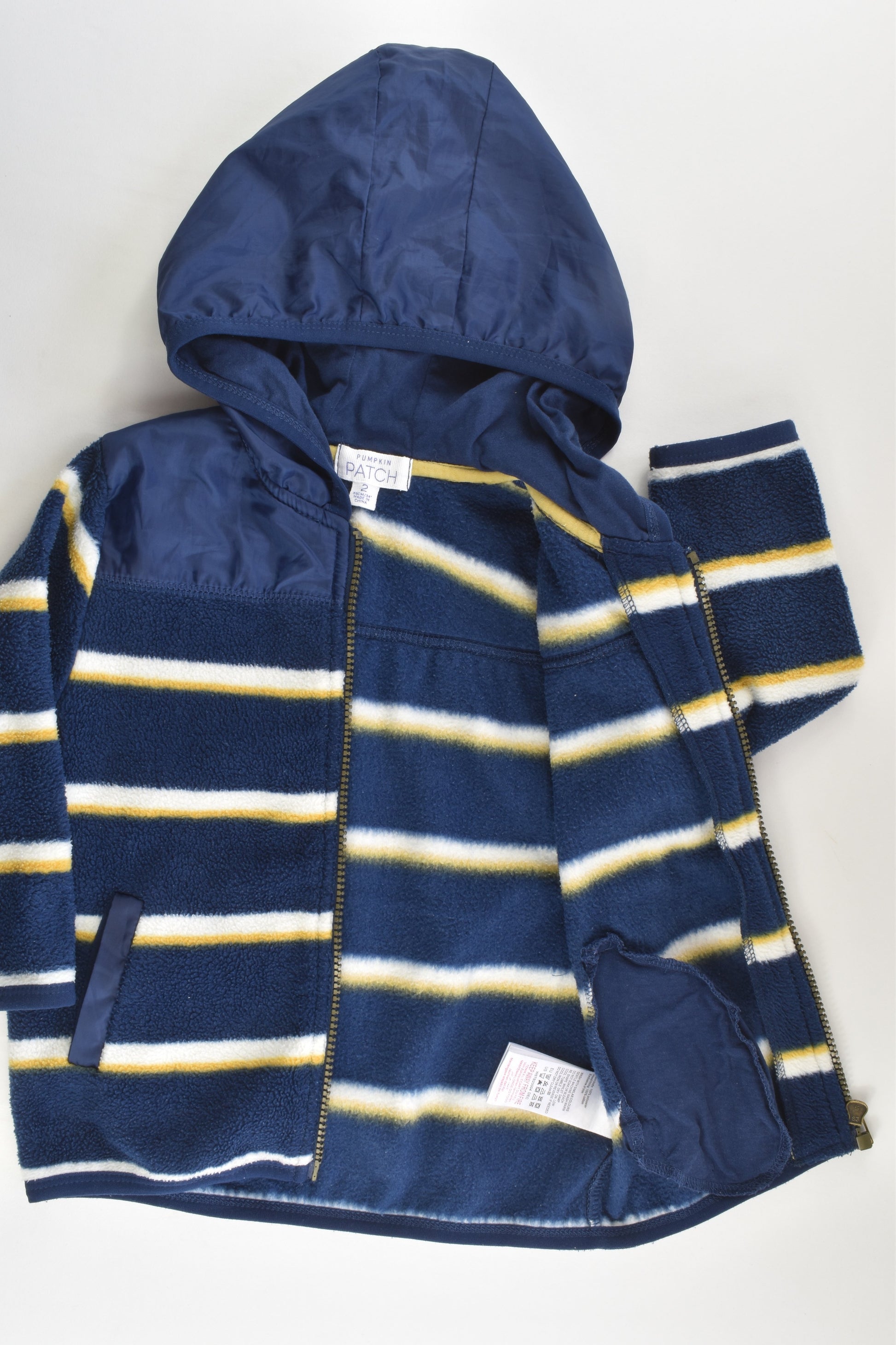 Pumpkin Patch Size 2 Hooded Zip Fleece Jumper