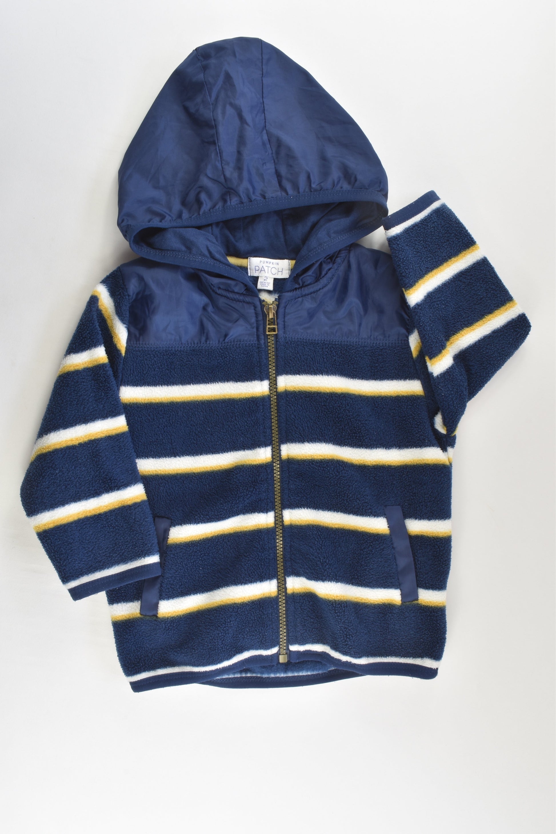 Pumpkin Patch Size 2 Hooded Zip Fleece Jumper