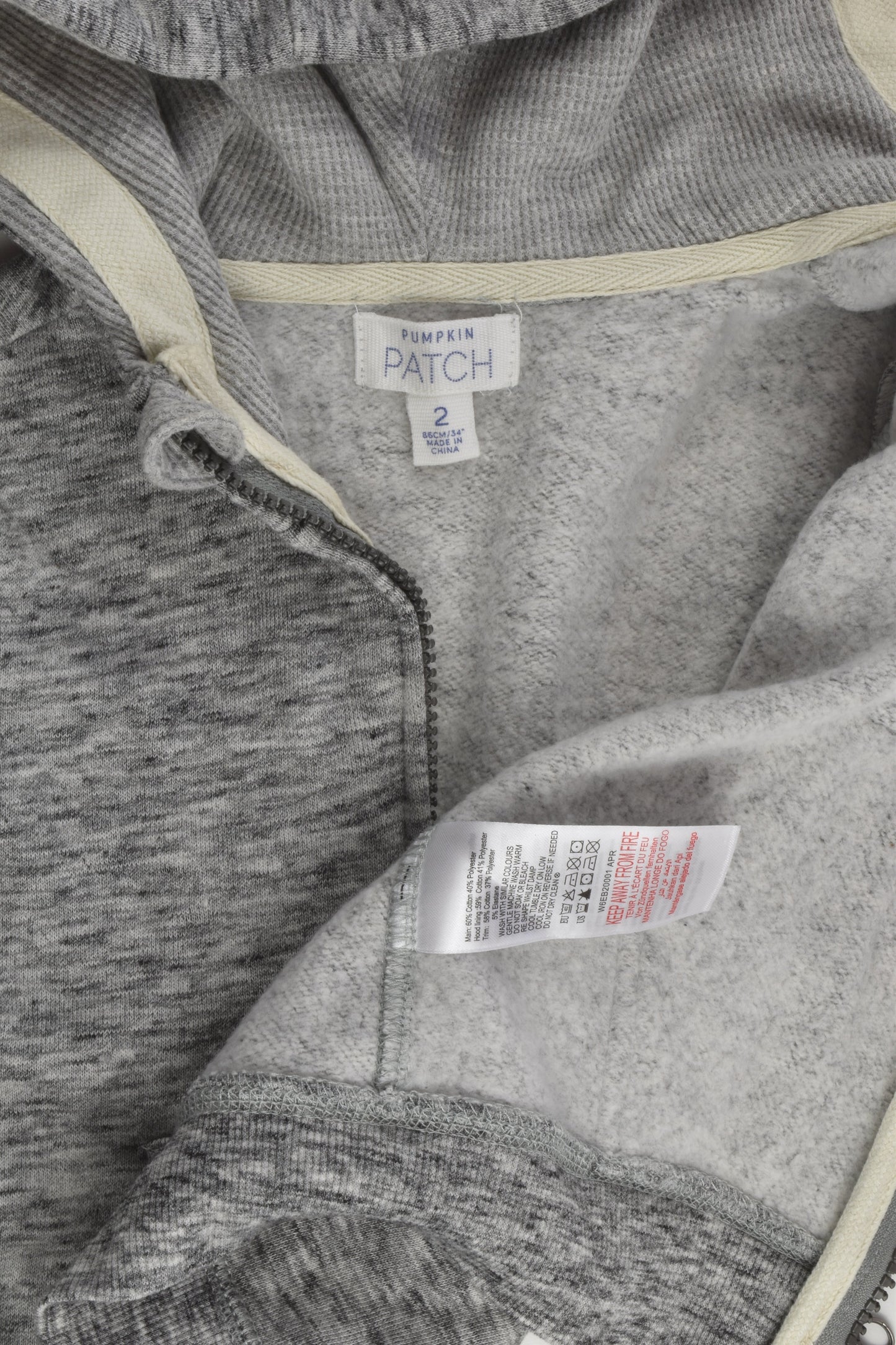 Pumpkin Patch Size 2 Hooded Zip Jumper