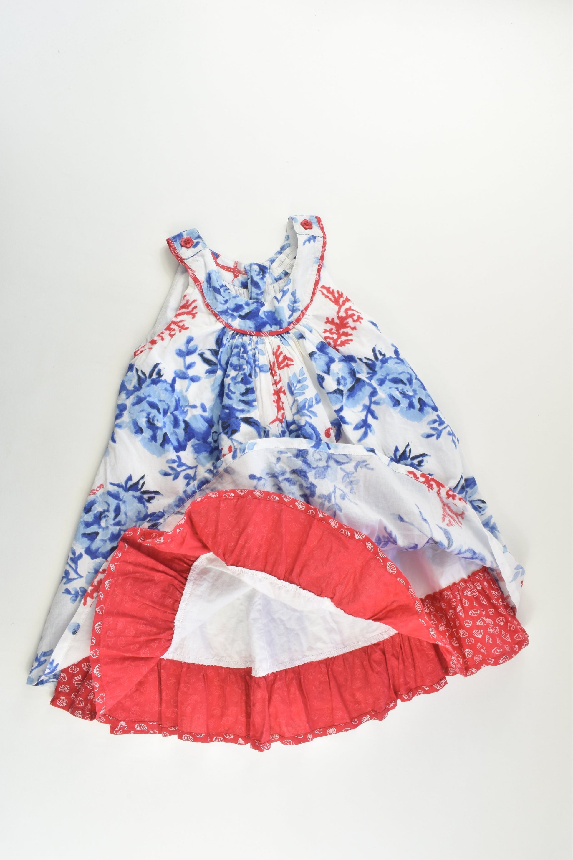 Pumpkin Patch Size 2 Lined Roses and Shells Dress