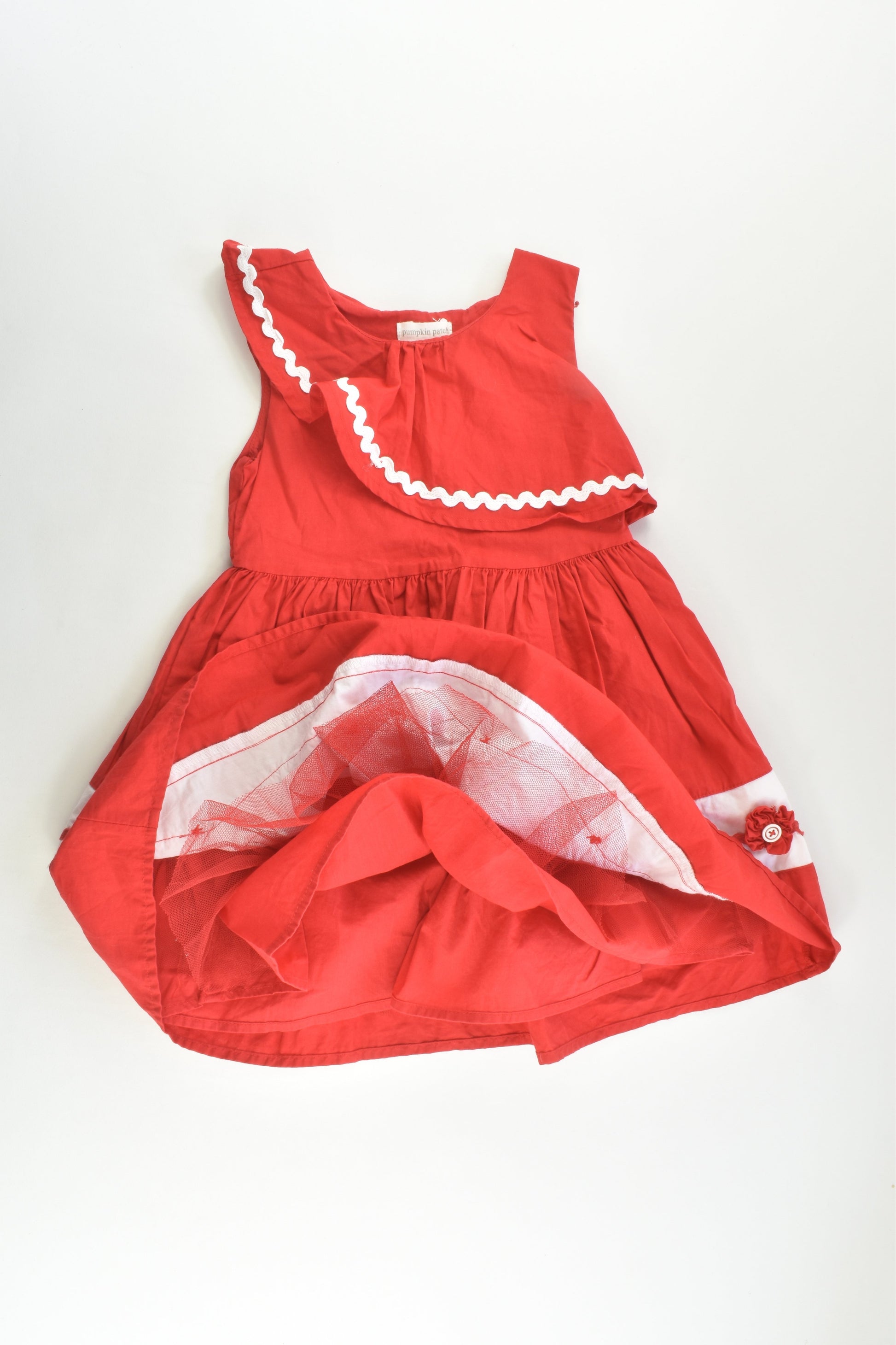 Pumpkin Patch Size 2 Red Tulle Lined Dress