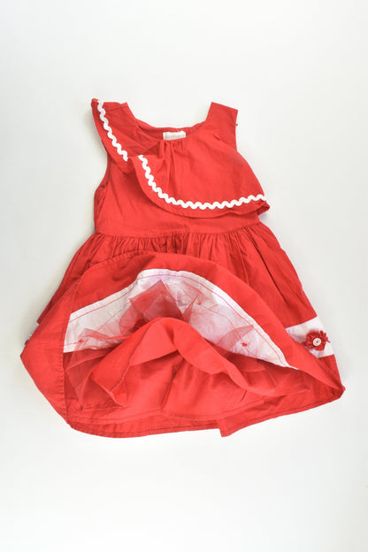 Pumpkin Patch Size 2 Red Tulle Lined Dress