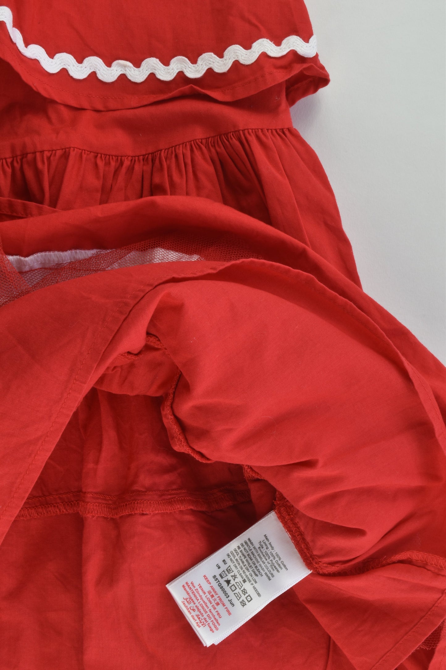 Pumpkin Patch Size 2 Red Tulle Lined Dress