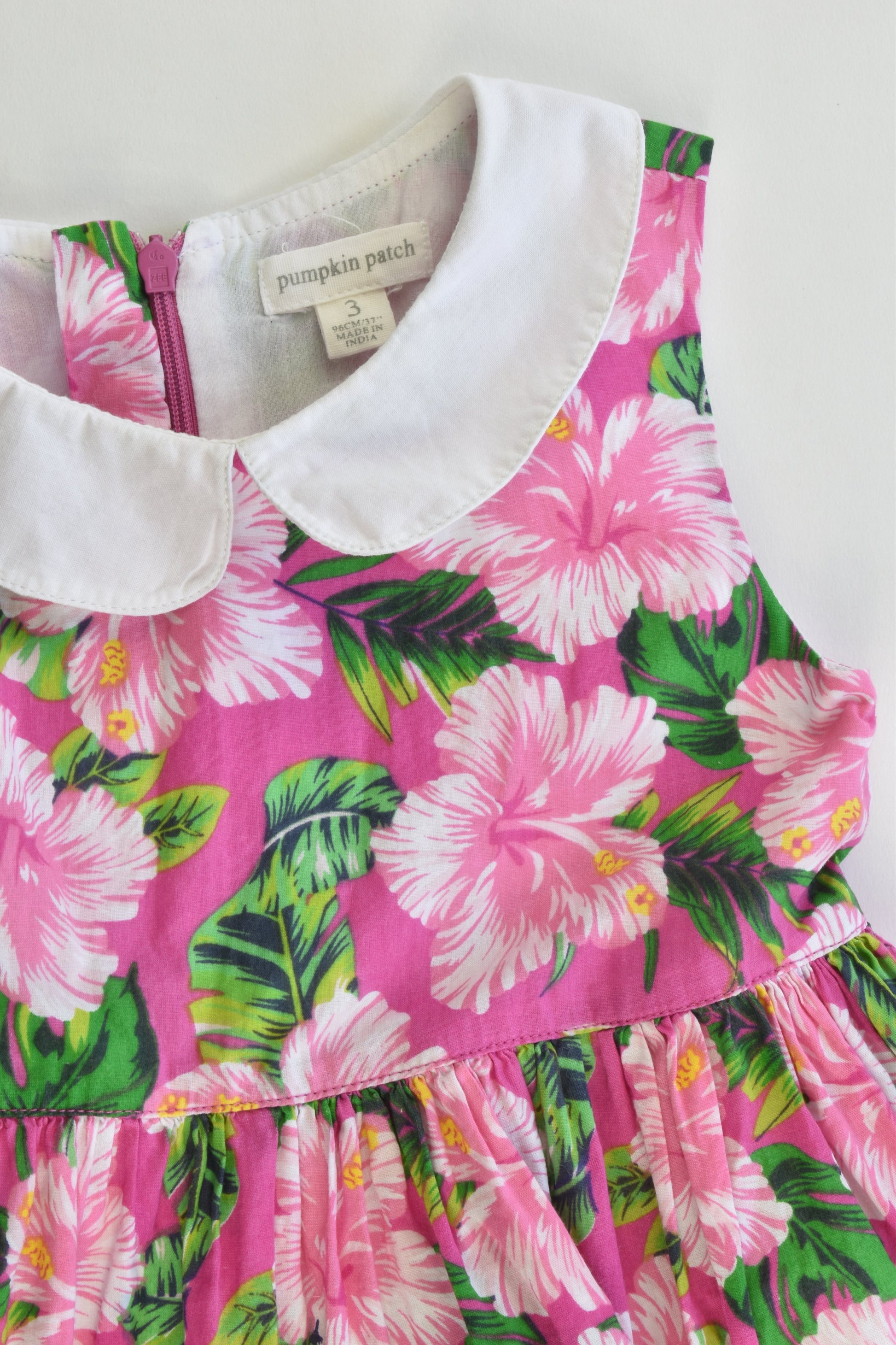 Pumpkin Patch Size 3 Lined Collared Floral Dress