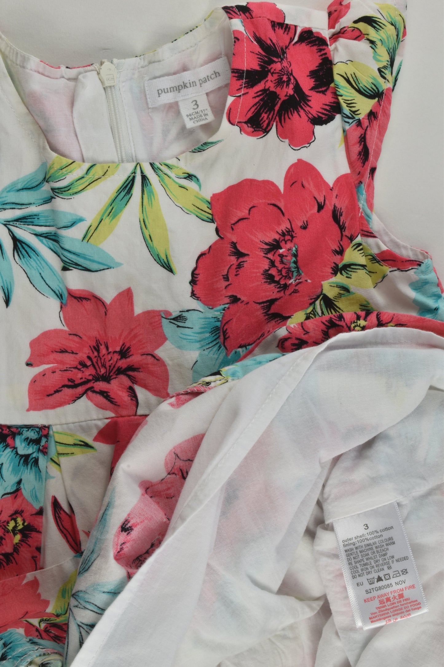 Pumpkin Patch Size 3 Lined Floral Dress