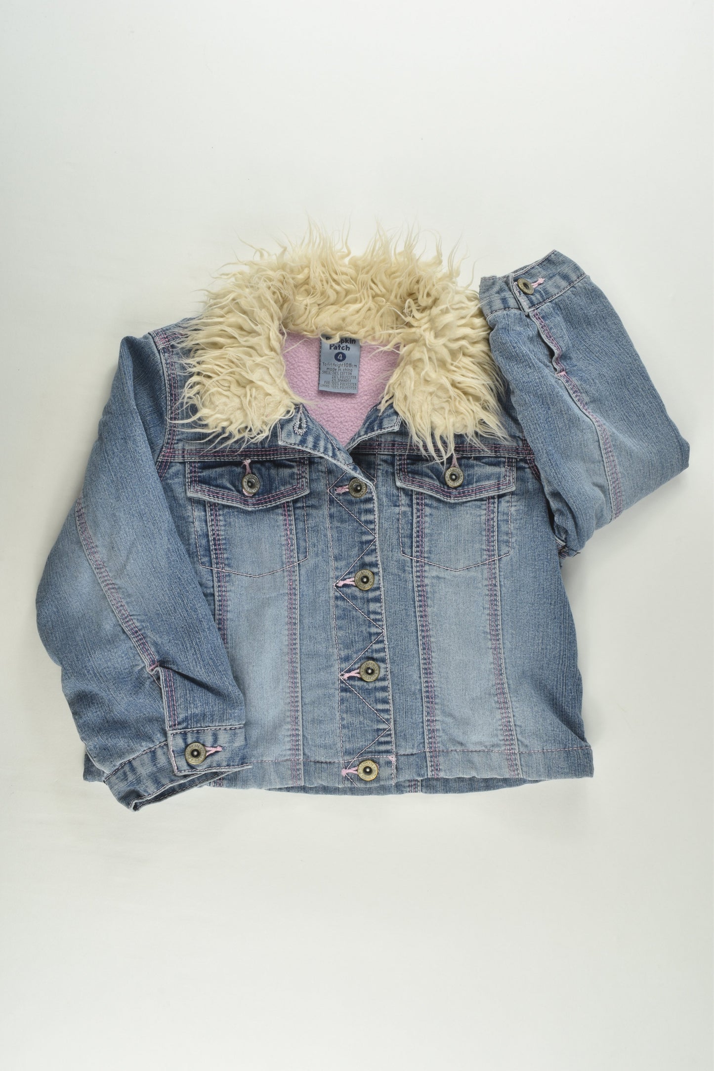 Pumpkin Patch Size 4 Fleece Lined Denim Jacket