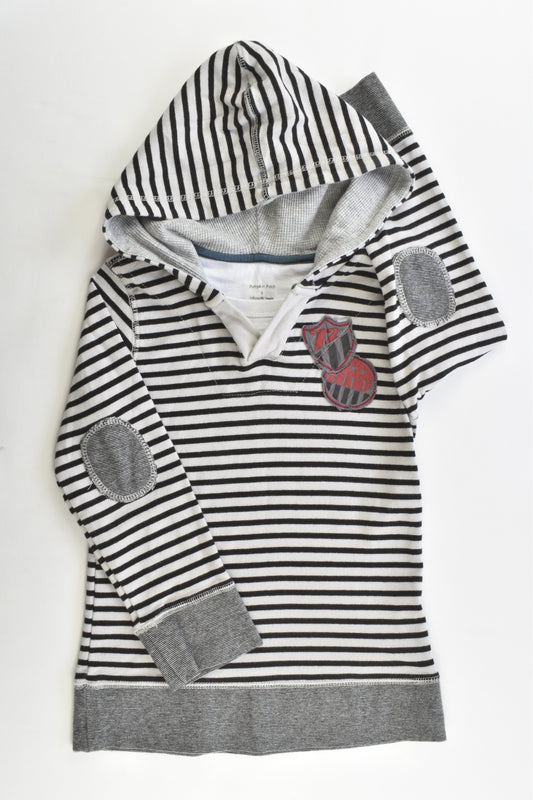 Pumpkin Patch Size 5 "Champ" Striped Hooded Jumper