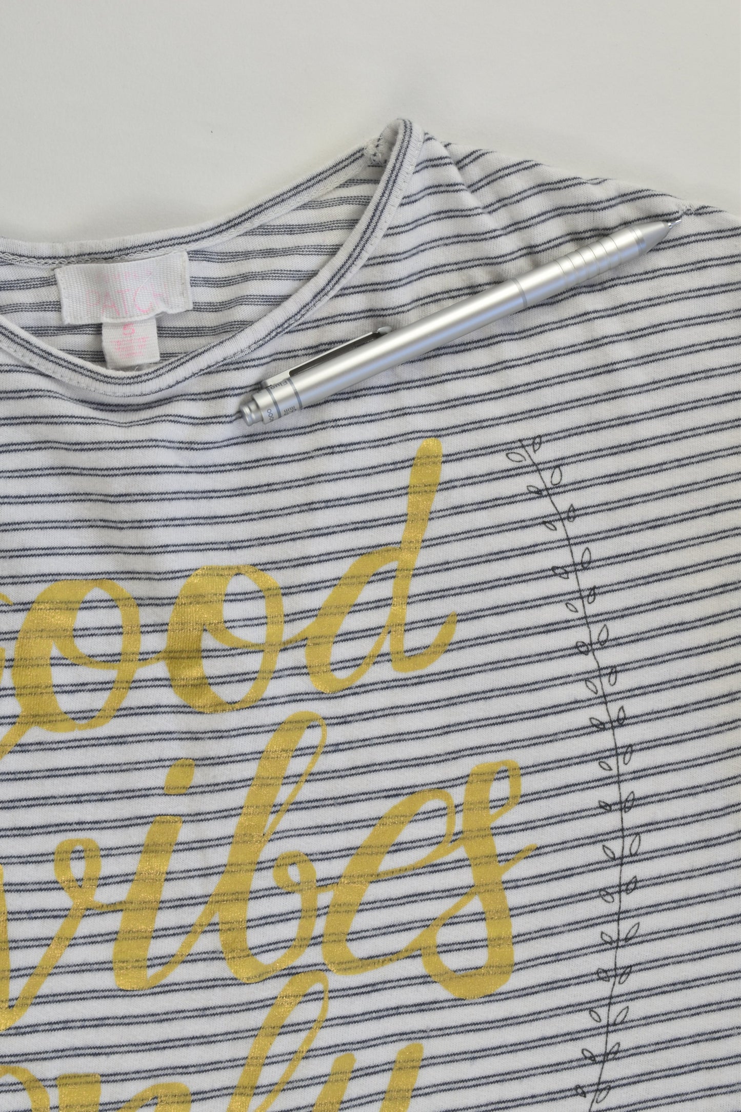 Pumpkin Patch Size 5 'Good Vibes Only' Top