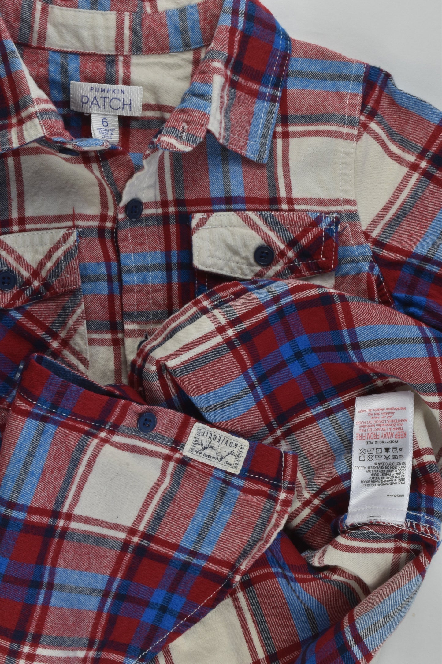 Pumpkin Patch Size 6 Checked Casual Winter Shirt