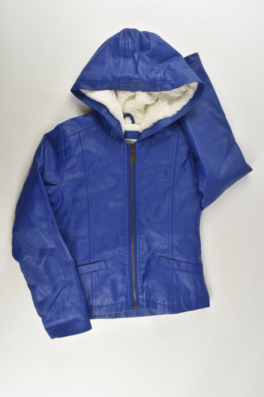 Pumpkin Patch Size 7 Fleece Lined Hooded Leather-like Jacket