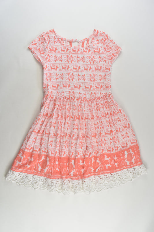 Pumpkin Patch Size 8 Lined Horse Dress