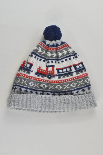 Purebaby Size 0-1 (S-M, 6-18 months) Train Knitted Beanie