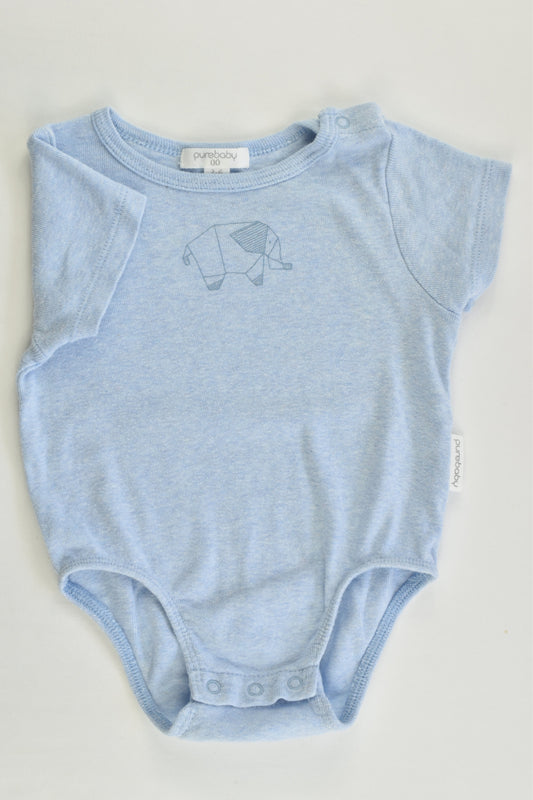 Purebaby Size 00 (3-6 months) Elephant Bodysuit