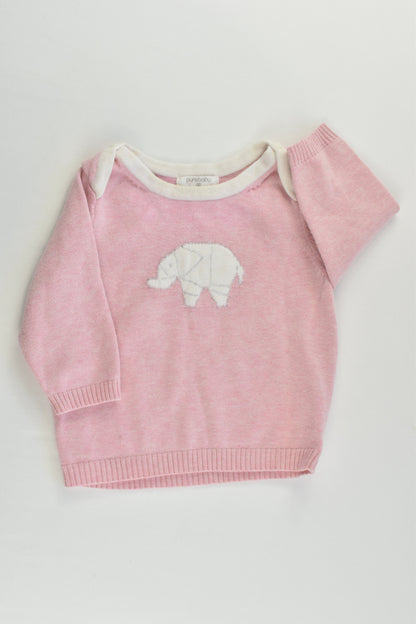 Purebaby Size 00 (3-6 months) Elephant Knitted Jumper